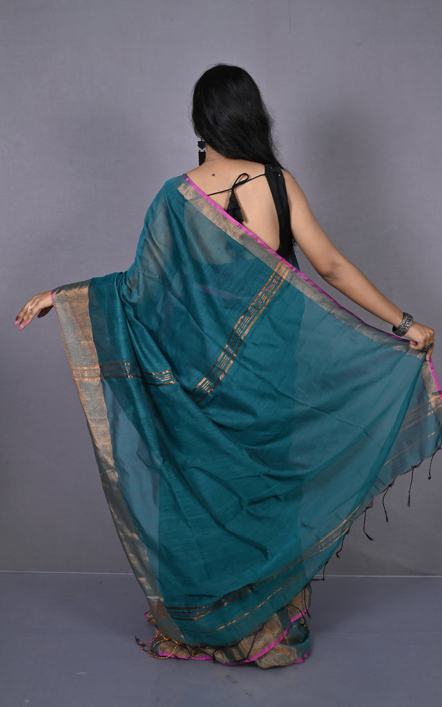 Magenta Khadi Cotton Saree main image 0