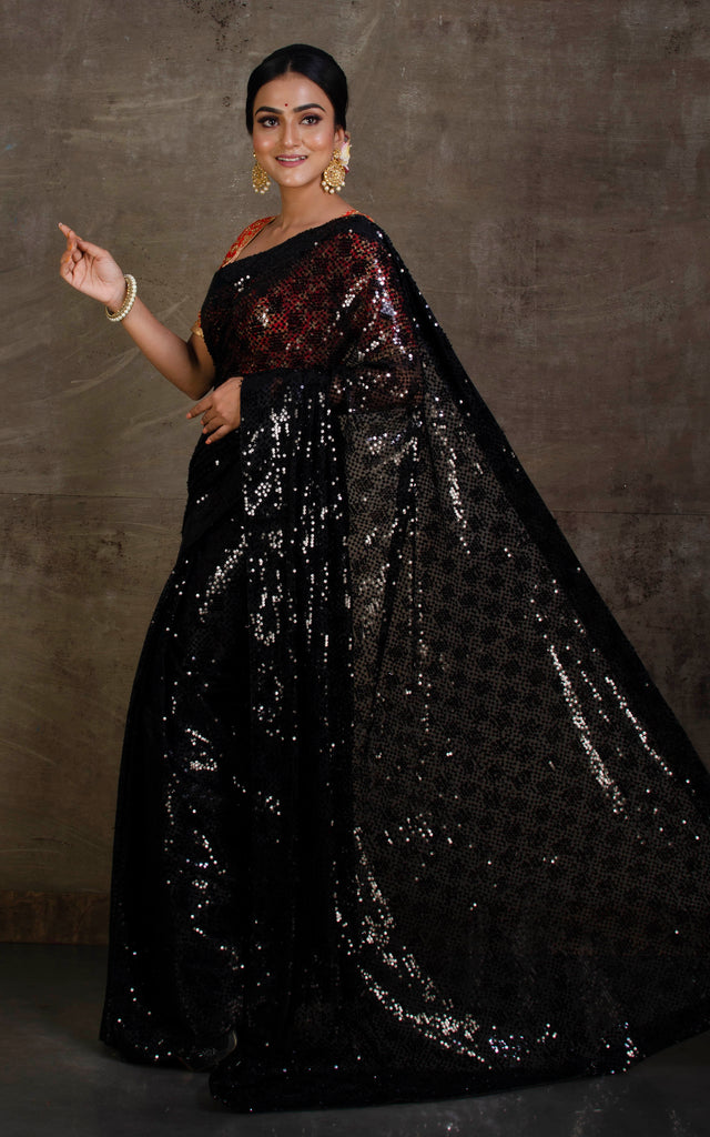 Black sales bollywood saree