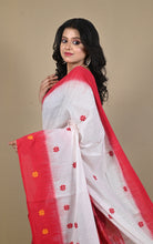 Side view of saree fabric texture and buti placement
