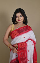 Front view of Begampuri cotton saree styled with gold blouse