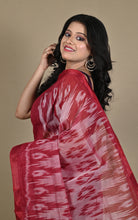 Begampuri Bengal Handloom Sambalpuri Kotki  Cotton Saree in Maroon and Off White