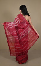 Begampuri Bengal Handloom Sambalpuri Kotki  Cotton Saree in Maroon and Off White