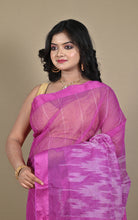 Begampuri Bengal Handloom Sambalpuri Kotki  Cotton Saree in Boysenberry and Off White