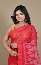 Begampuri Bengal Handloom Sambalpuri Kotki Cotton Saree in Red and Off White