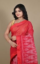 Begampuri Bengal Handloom Sambalpuri Kotki Cotton Saree in Red and Off White