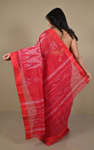 Begampuri Bengal Handloom Sambalpuri Kotki Cotton Saree in Red and Off White