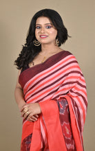 Bengal Handloom Skirt Kotki Paisley Motif Border Soft Begampuri Cotton Saree in Soft Pink, Merlot and Bean Red