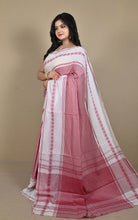 Premium Qulaity 2ply Soft Begampuri Handwoven Self Tanchui Brocade Cotton Saree in Smoky Topaz and Pearl Bush