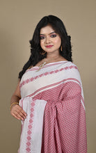 Premium Qulaity 2ply Soft Begampuri Handwoven Self Tanchui Brocade Cotton Saree in Smoky Topaz and Pearl Bush