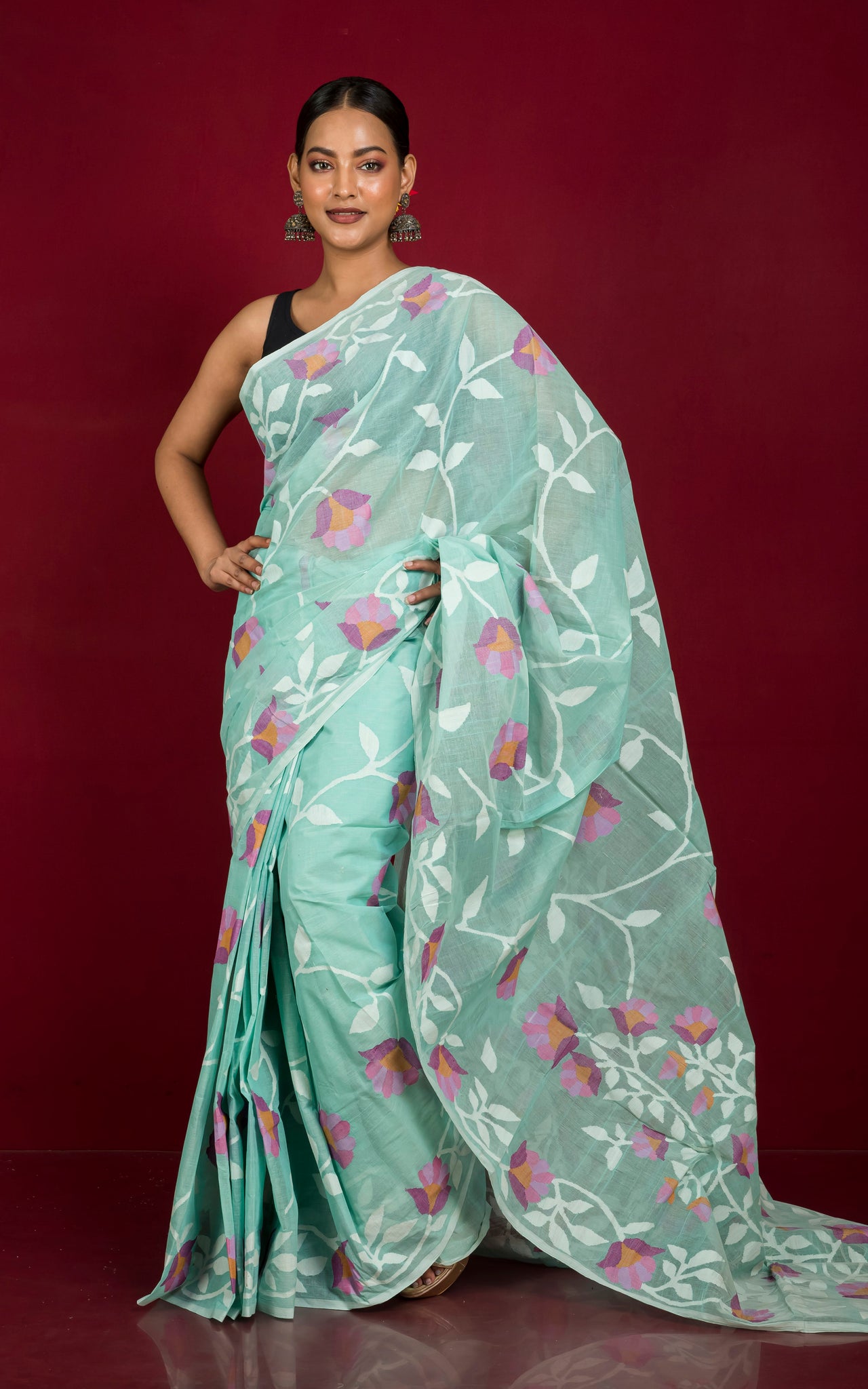 Dhakai Jamdani | Green | Exclusive Bengali Saree Store : Parinita –  Parinita Sarees and Fashion