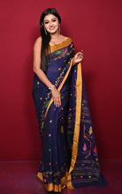 Hand Karat Needle Woven Work Pure Cotton Bengal Jamdani Saree Bleached Cedar, Rich Gold and Multicolored