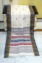 Bengal Handloom Cotton Baluchuri Saree in Off White and Multicolored