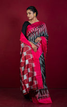 Bishnupuri 4D Double Ikkat Pure Silk Saree in Black and Multicolored