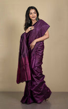 Soft Woven Bishnupuri Katan Silk Saree in Bleached Cedar