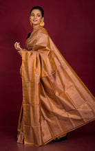 Soft Woven Bishnupuri Katan Silk Saree in Raw Sienna