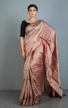 Soft Bishnupuri Katan Silk Saree in Pinkish Brown