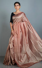 Soft Bishnupuri Katan Silk Saree in Pinkish Brown