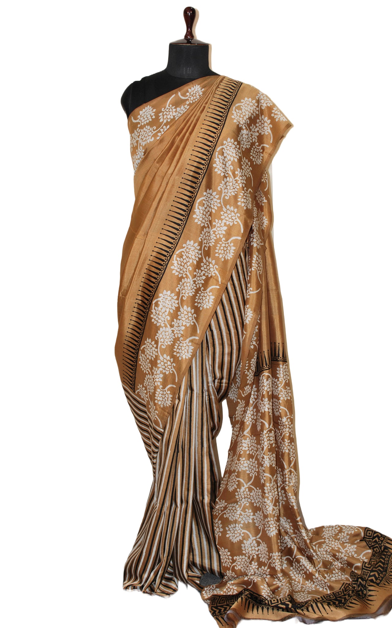 Graceful Gold and Pink Pure Silk double shaded Saree – Cherrypick