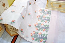 Premium Quality Hand Work Cotton Dhakai Jamdani Saree in Vista White and Multicolored Thread Work