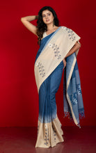 Premium Quality Double Warp Khaddar Kadiyal Skirt Border Jamdani Saree in Catalina Blue, Cashmere Beige, Off White and Black