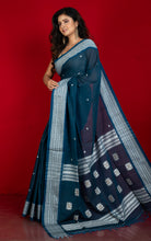 Premium Quality Double Warp Soft Pure Cotton Bomkai Saree in Regal Blue, Off White and Beige