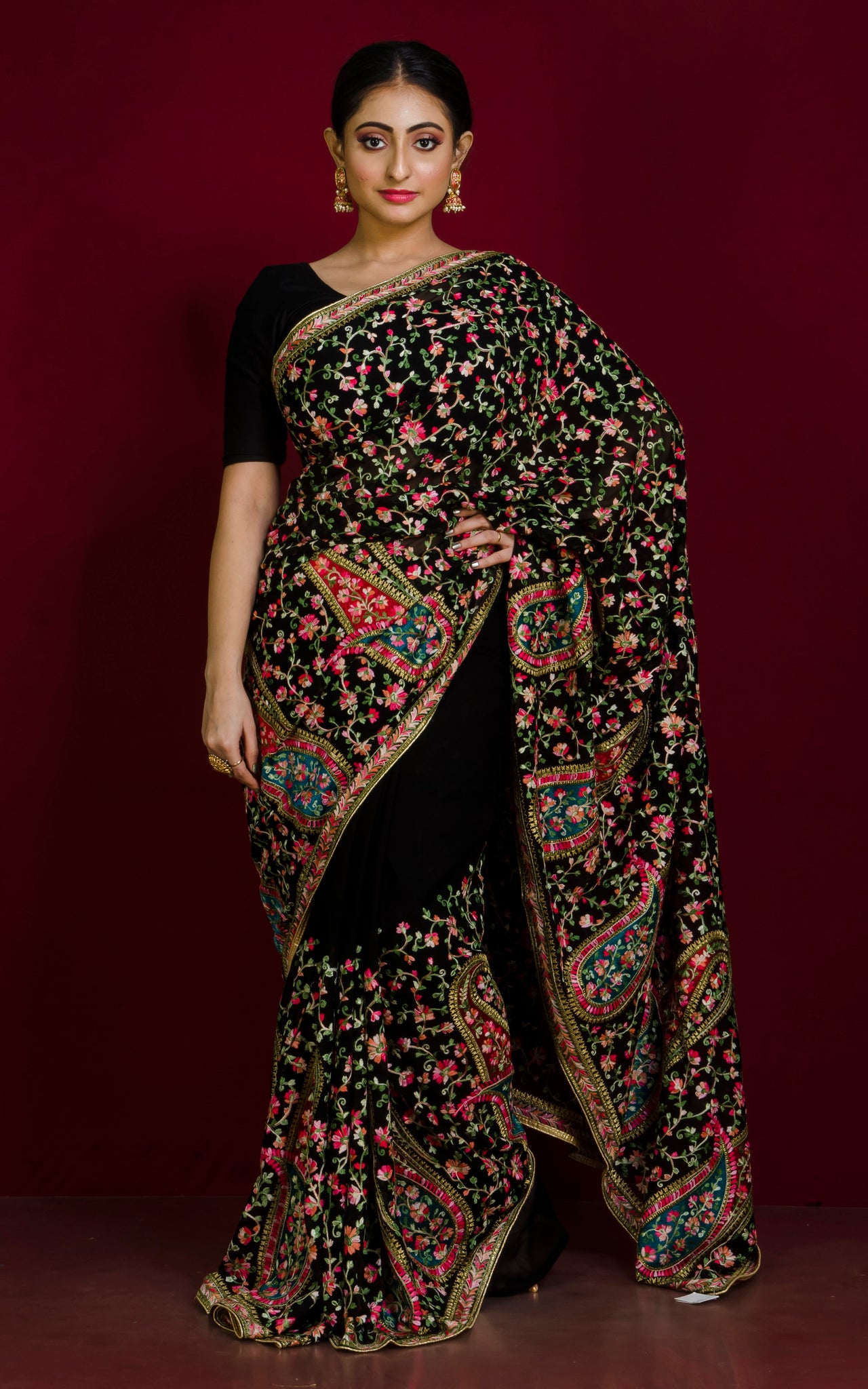 Buy New Designer Georgette Kashmiri Saree 2023