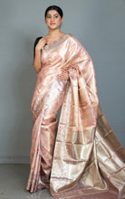 Handwoven Dharmavaram Pure Silk Saree in Cavern Pink and Purple
