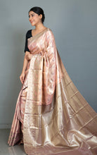 Handwoven Dharmavaram Pure Silk Saree in Cavern Pink and Purple