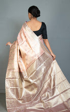 Handwoven Dharmavaram Pure Silk Saree in Cavern Pink and Purple