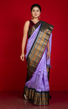 Exclusive Sona Rupa Work Maharani Border Gadwal Silk Saree in Baby Purple, Black and Dark Red