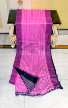 Soft Ketia Tussar Silk Saree – Radiant Pink with Deep Purple Elegance
