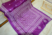 Hand Embroidery Kutch Work Blended Bangalore Silk Saree in Royal Heath and Off White Thread Work