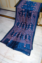 Hand Embroidery Kutch Work Blended Bangalore Silk Saree in Astronaut Blue and Pink Thread Work (Copy)