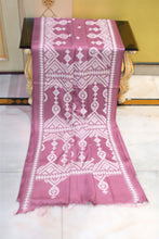 Hand Embroidery Kutch Work Blended Bangalore Silk Saree in Turkish Rose and Off White Thread Work
