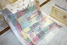 Hand Embroidery Lambani Stitch Work Blended Silk Saree in Off White, Black and Multicolored