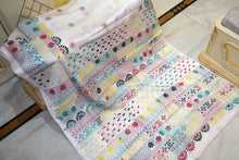 Hand Embroidery Lambani Stitch Work Blended Silk Saree in Off White, Maroon and Multicolored