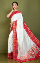 Position Print Thread Work Designer Soft Kani Silk Saree in Off White, Red, Antique Golden and Multicolored