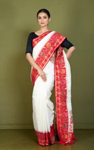 Position Print Thread Work Designer Soft Kani Silk Saree in Off White, Red, Antique Golden and Multicolored