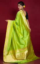 Premium Quality Banarasi Silk Saree in Yellowish Green and Gold