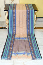 Premium Quality Double Warp Soft Pure Cotton Bomkai Saree in Beige, Celeste Blue, Royal Blue and Black