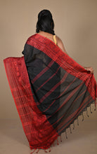 Skirt Nakshi Work Soft Cotton Saree in Black and Red