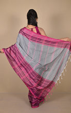 Skirt Nakshi Work Soft Cotton Saree in Grey and Pansy Purple