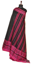 Mahapar Blended Cotton Silk Saree in Black and Thulian Pink