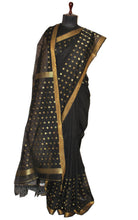 Blended Cotton Saree in Black and Gold