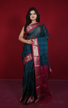 Woven Jacket Nakshi Border Cotton Kotki Saree in Timber Green, Rich Maroon and Multicolored