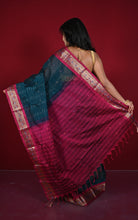 Woven Jacket Nakshi Border Cotton Kotki Saree in Timber Green, Rich Maroon and Multicolored