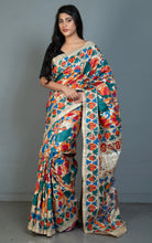 Premium Quality All over Hand Painted Madhubani on Natural Gicha Tussar Silk Saree in Natural Beige and Multicolored