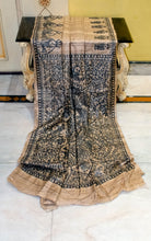 Hand Paint Madhubani on Natural Gicha Tussar Silk Saree