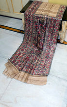Hand Paint Madhubani on Natural Gicha Tussar Silk Saree