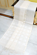 Premium Quality Woven Sholapuri Work Self Micro Checks Muslin Silk Saree in Off White and White